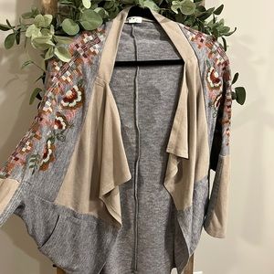THML open embroidered cardigan